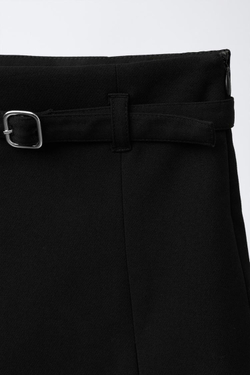 ZARA ЮБКА-ШОРТЫ С РЕМНЕМ, ЧЕРНЫЙ