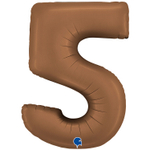Шар фольгированный Цифра 5 101 см (Коричневый)