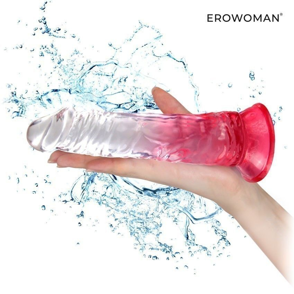 Фаллоимитатор Erowoman-Eroman на присоске, 20,5 см, красный