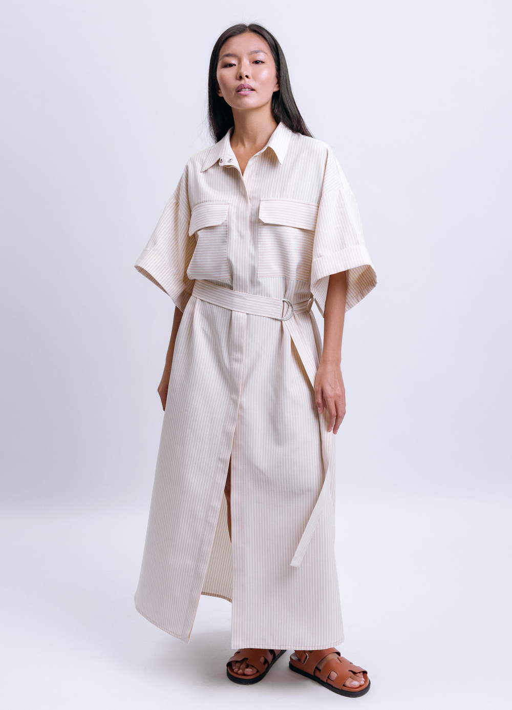 Платье-рубашка с коротким рукавом