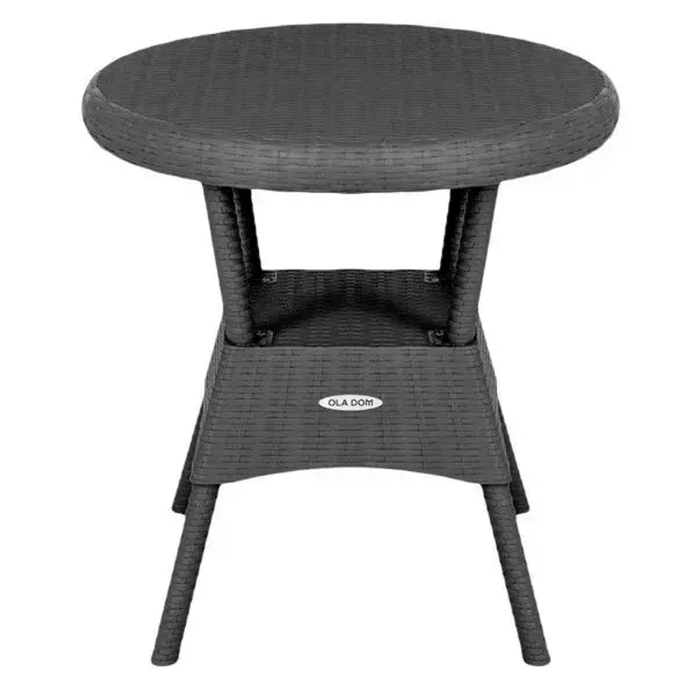Стол круглый RATTAN Ola Dom антрацит 700х720мм