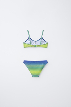 ZARA БЛЕСТЯЩИЙ КОМПЛЕКТ БИКИНИ, ЗЕЛЕНОВАТО-СИНИЙ