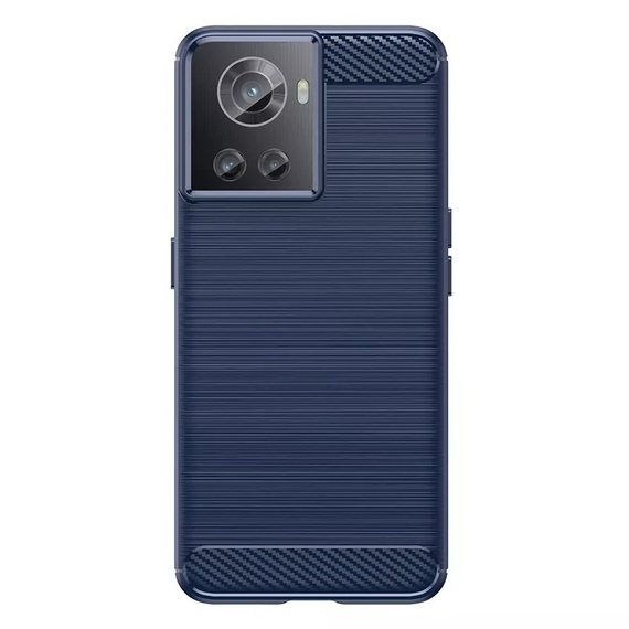 Мягкий чехол синего цвета в стиле карбон для OnePlus 10R и OnePlus Ace, серия Carbon от Caseport