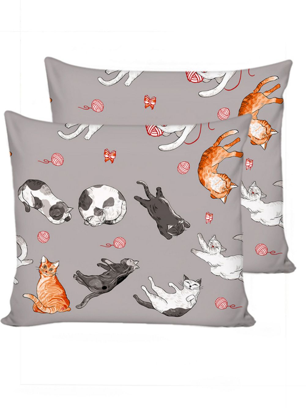 Постельное белье сатин Milky Garden "Kitties" евро Наволочка 70х70 см 2 шт Простынь на резинке 180x200 см Пододеяльник 200x215 см