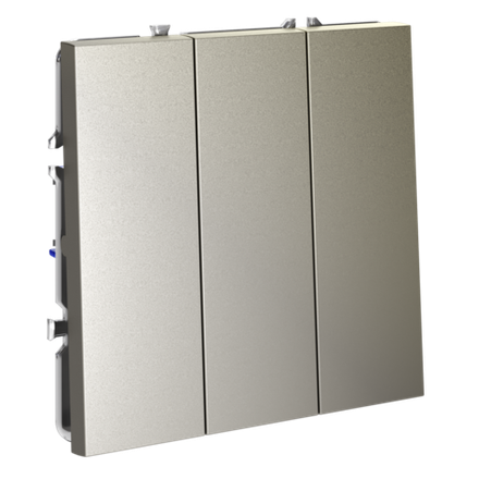 Выключатель встраиваемый VOLTUM S70 трехклавишный 10А, (шелк)