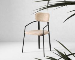 Стул Ror, Round, велюр, черный/бежевый