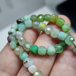 Хризопраз, бусина куб в огранке, 5мм, цена за нить 19см