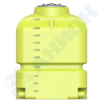 Емкость прямоугольная 2500 л, с откидной крышкой с клапаном и со сливными патрубками Д100 мм. Каркас обязателен Анион 2500 л. горизонтальная (2110x1080x1500см;синий) - арт.559548