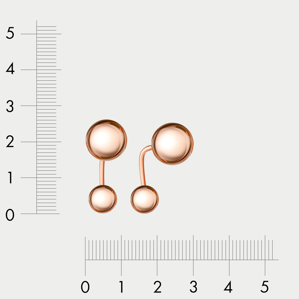Серьги-пусеты для женщин из розового золота 585 пробы без вставки (арт. 72014)