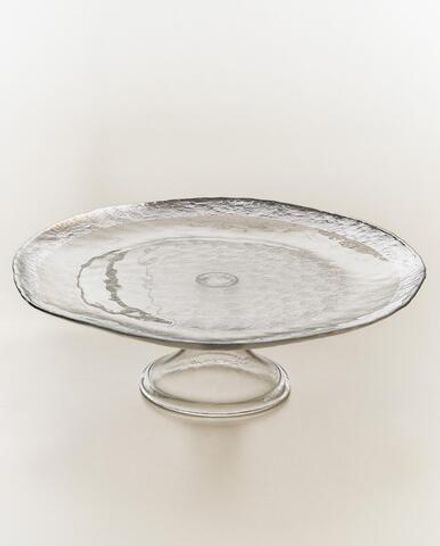 Zara Home блюдо сервировочное из стекла, цвет серебристый, 33 см