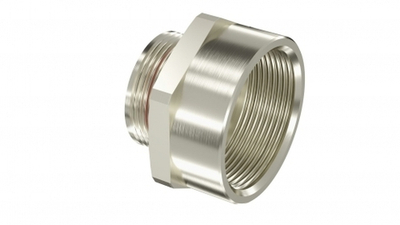 Взрывозащищенный Ex d e переходник. Тип В. "наруж.резьб" М32х1,5 - "внутр.резьб" M40х1,5. Никелированная латунь. IP66/67/68