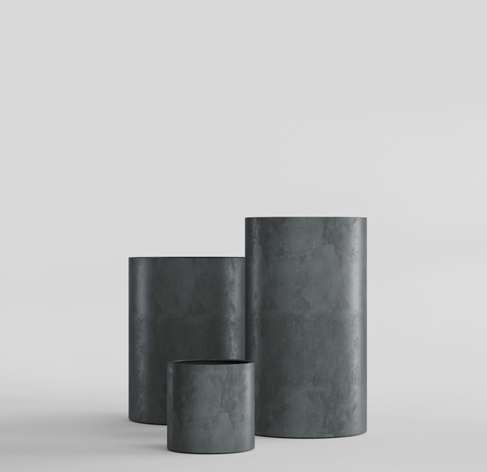 Кашпо, коллекция Concrete (Midnight), форма CYLINDER