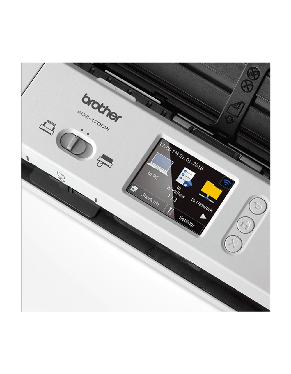 Brother Документ-сканер ADS-1700W, A4, 25 стр/мин, цветной, 1200 dpi, Duplex, ADF20, сенс.экран, USB 3.0, WiFi