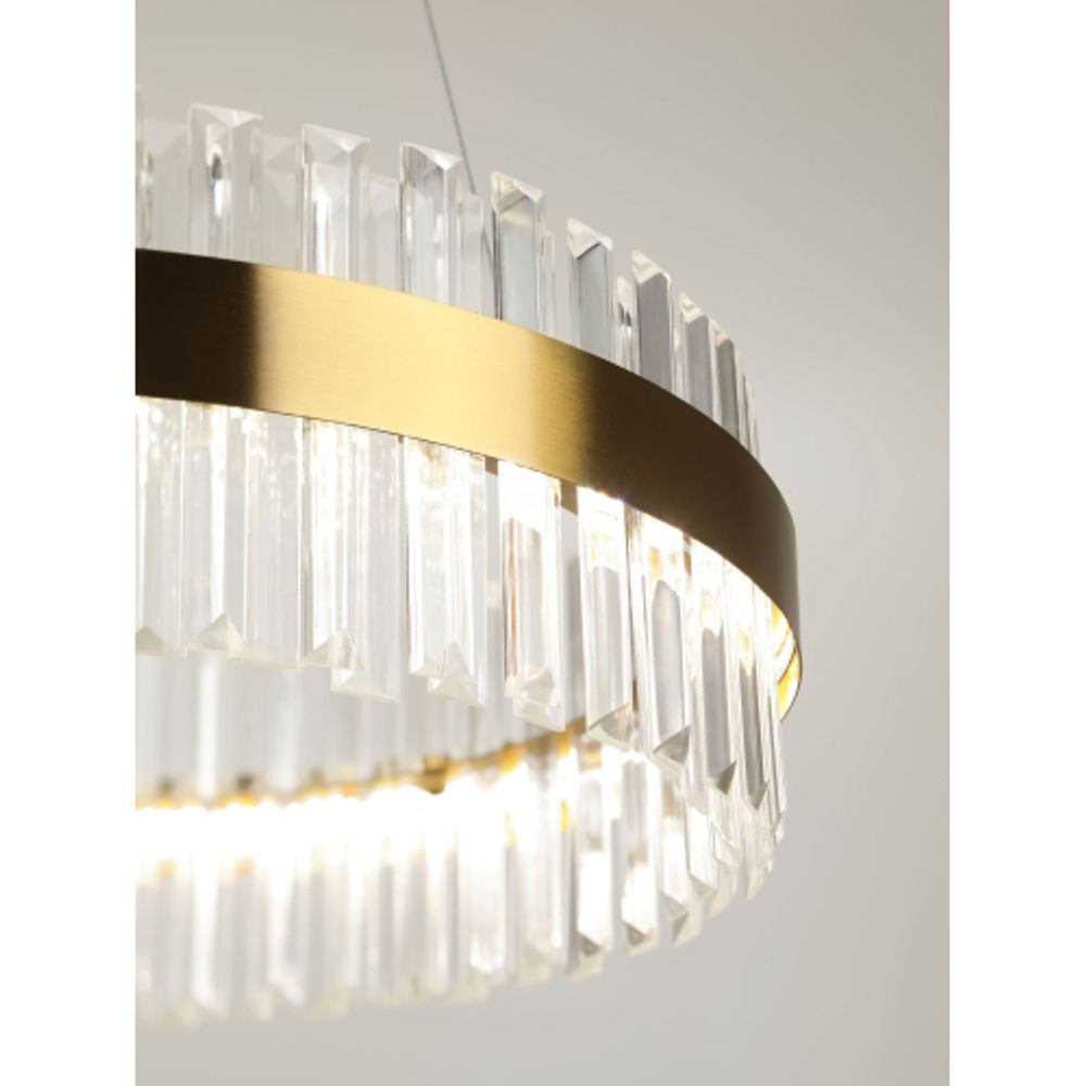 Люстра Rivoli Gwinnett 6193-201 подвесная светодиодная LED 3000-6300К 112 Вт с пультом | Хрусталь