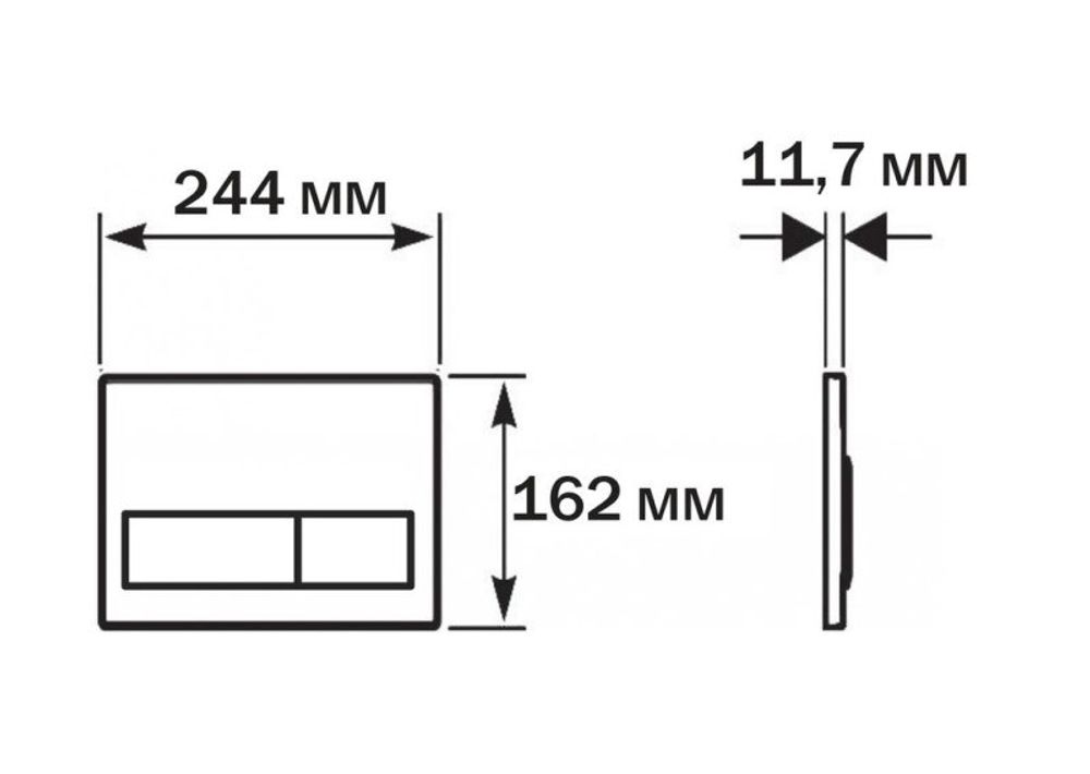 Панель смыва HYDROSMART 07811.B глянцевый с прямоугольными клавишами