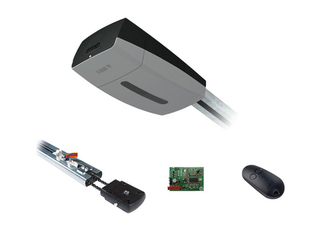 Комплект автоматики для секционных ворот высотой до 2,25 м на основе привода VER10DMS (встроенный блок управления, радиоуправление с фиксированным кодом, направляющий профиль)