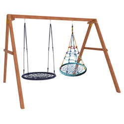 Деревянные качели с качелями гнездо с паутинкой и гнездом 100 см