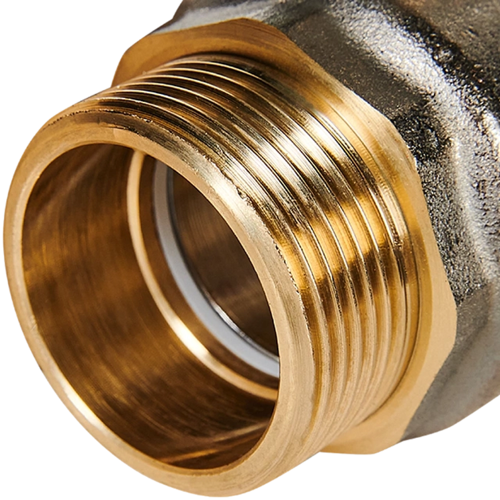 Кран шаровой полнопроходной STOUT - 1"1/4 (НР/НР, PN40, Tmax 150°C, ручка-рычаг черная)