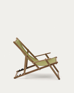 Складное кресло Vilara из акации для улицы салатового цвета