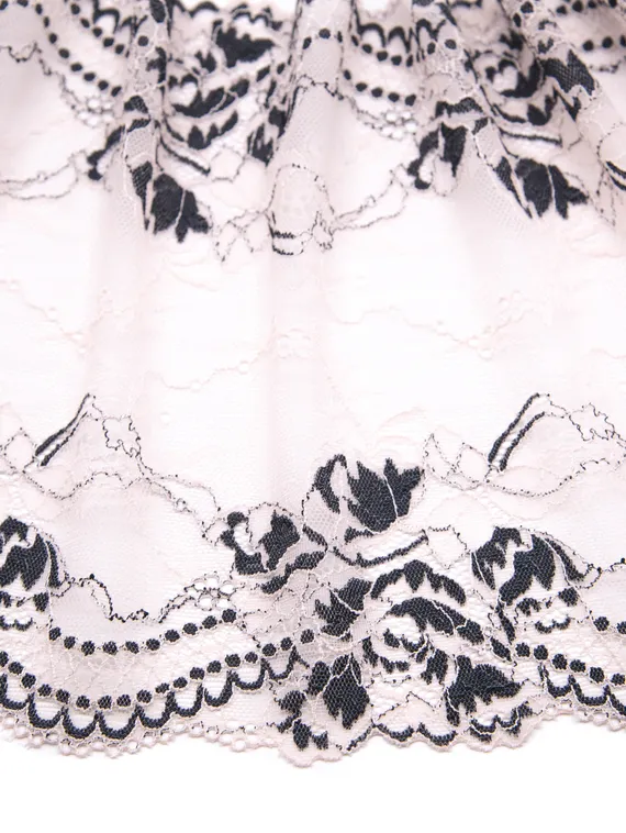 03-210 Кружево эластичное 22 см, пион/черный