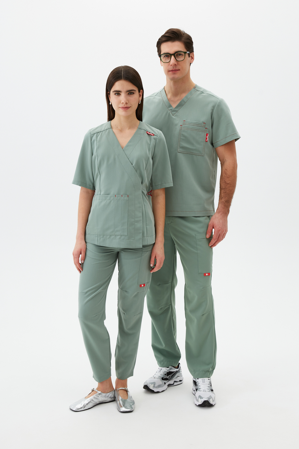 Джоггеры медицинские унисекс Кайтеки, шалфей