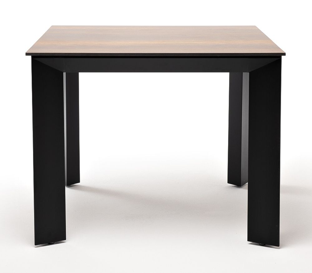 "Венето" обеденный стол из HPL 90х90см, цвет "дуб", каркас черный