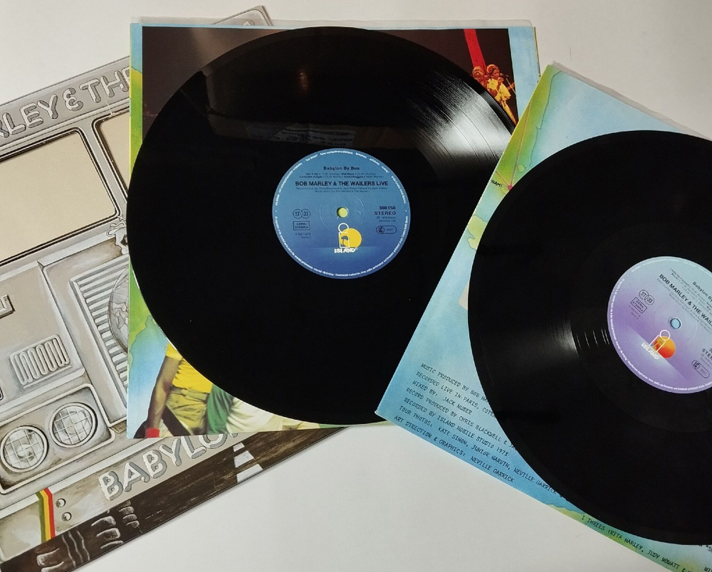 Винтажная виниловая пластинка LP Bob Marley and The Wailers Babylon By Bus (Germany 1978)