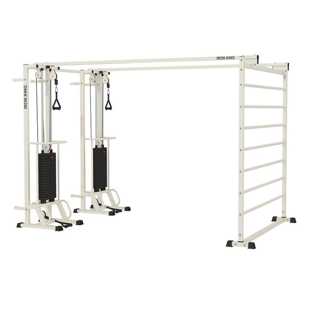 Сдвоенная рама и шведская стенка IK36 серый