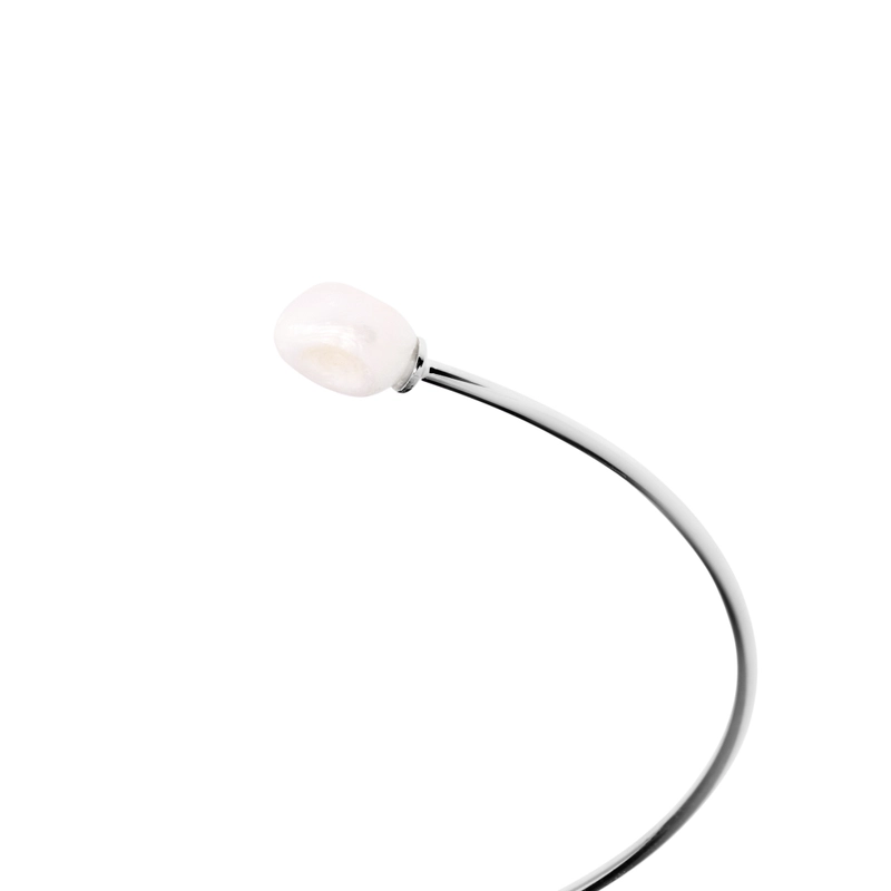 Колье-чокер Серебряный с Асимметричным Жемчугом