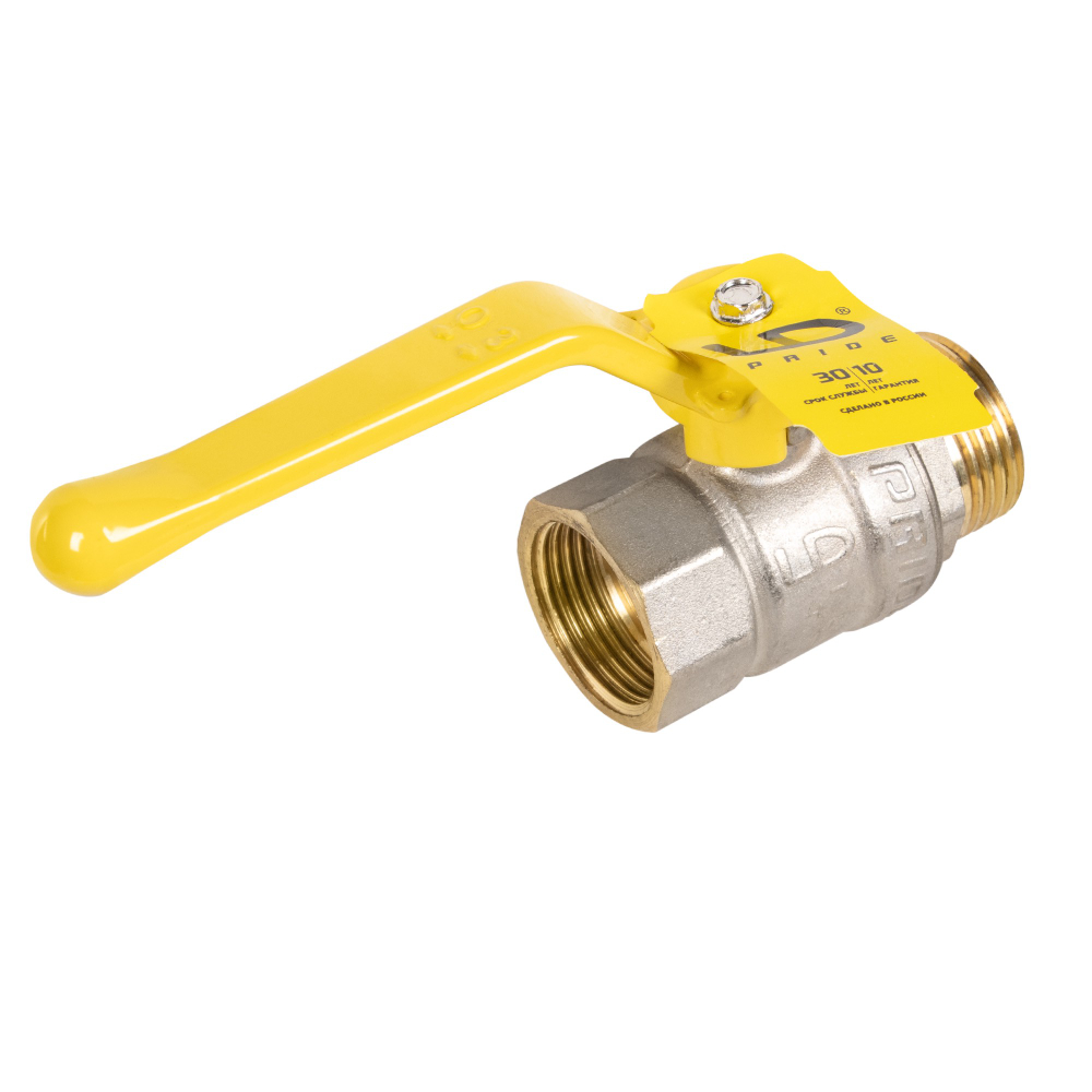 Кран шаровой латунный LD Pride 47.25.В-Н.Р.GAS Ду 25 Ру 40 вн-нр, (рычаг)