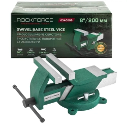 Тиски стальные поворотные с наковальней 8''-200мм RockForce RF-6540808