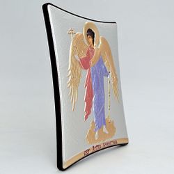 Ангел Хранитель. Ростовая икона в серебре. 16 х 20 см