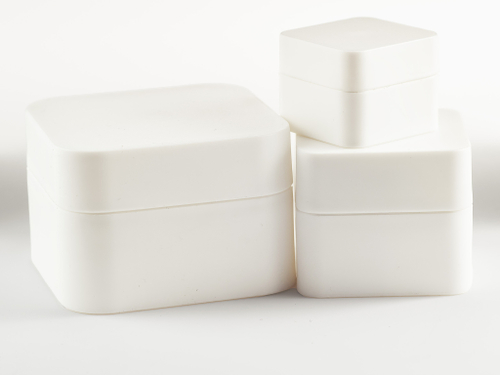 Квадратная банка с внутренней крышкой белая