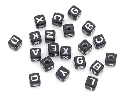 Бусины-буквы 5мм, пластик (4г)