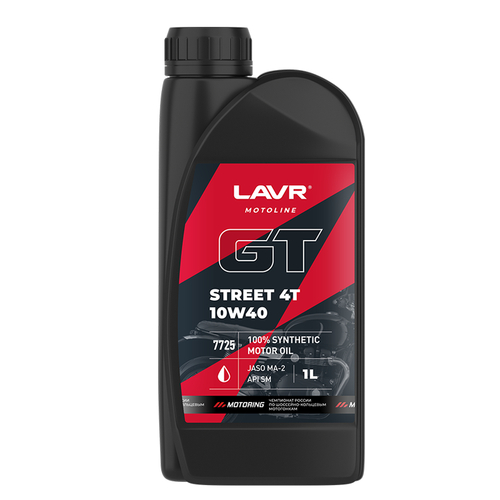 Моторное масло LAVR MOTO GT STREET 4T, 1 л LN7725