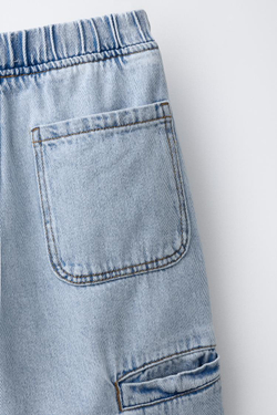 ZARA ДЖИНСЫ BALLON, ГОЛУБОЙ