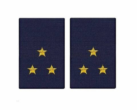 Фальшпогоны Полиция темно-синие с вышитыми звездами ст. лейтенант