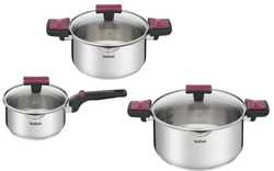 Набор посуды Tefal Cook&Clip 6 предметов 1,5/2,9/5л 16/20/24см G723S674