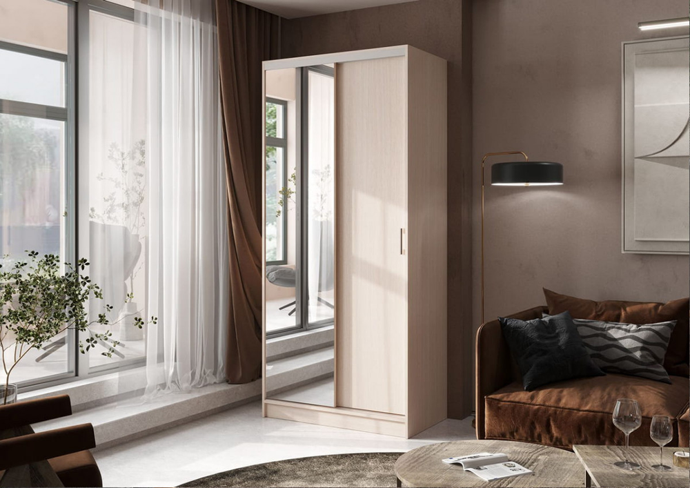 Альянс Шкаф-купе 1.0 м Дуб белфорт / Дуб белфорт