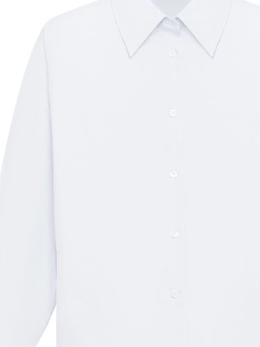 Белая хлопковая оверсайз рубашка