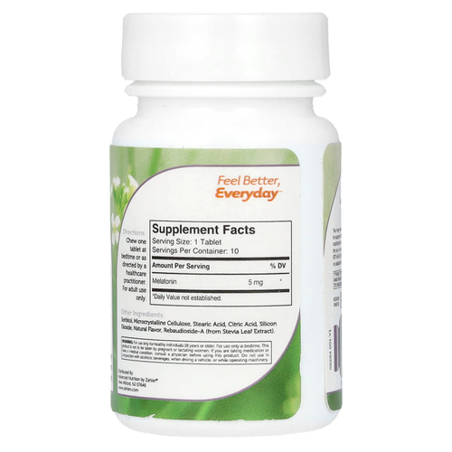 Zahler, мелатонин, апельсин, 5 мг, 10 жевательных таблеток