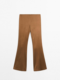 Massimo Dutti Атласные брюки, коричневый