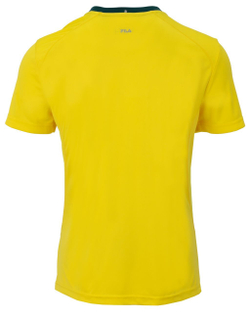 Мужская теннисная футболка Fila T-Shirt Sean - buttercup/deep teal/teal stripe