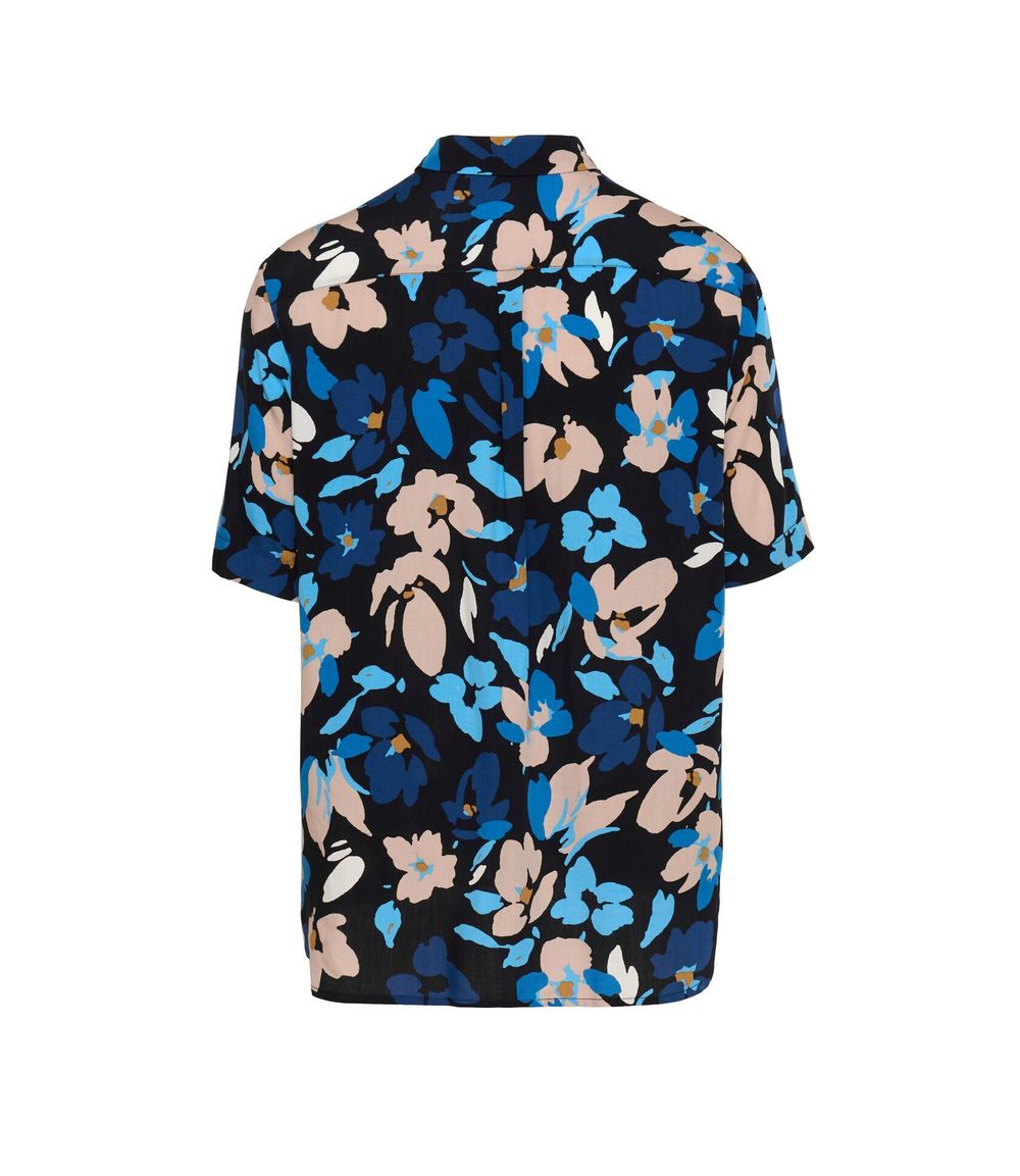 Купить Рубашка FOS мужская с цветочным принтом черная Рубашка FOS мужская с цветочным принтом черная