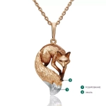 Подвеска «Лиса» из красного золота c эмалью Артикул: 03-2965-00-000-1110-25