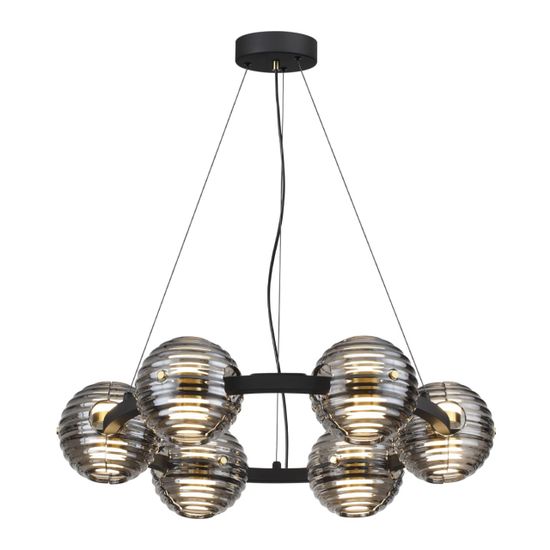 5041/60L L-VISION ODL24 545 черн./золото/дымчатый/металл/стеко Люстра LED 60W 4000К 1526Лм TRONI