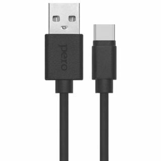 PERO DC-03 Type-C, 3А, 1м, черный Fast Charge Дата-кабель