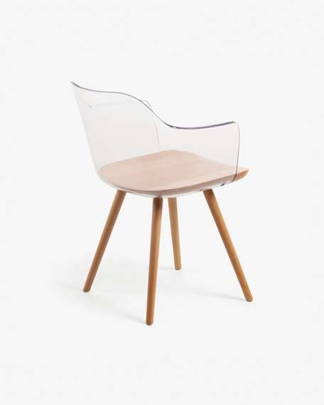 Стул Bjorg с подлокотниками и прозрачной спинкой | Купить в Hallberg.ru