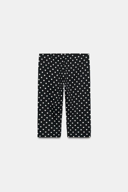 ZARA БРЮКИ КАПРИ В ГОРОШЕК, ЧЕРНЫЙ/БЕЛЫЙ