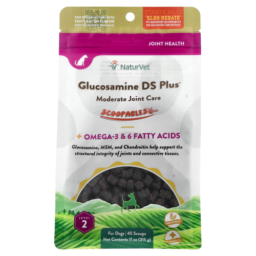 NaturVet, Scoopables, Glucosamine DS Plus™, умеренное количество суставов, для собак, бекон, 315 г (11 унций)